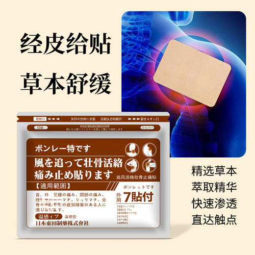 丁摩 【2包装】正品温感贴日本東田追风活络温灸壮骨身体贴膏关节肌肉舒缓5ZF-9291 商品图3