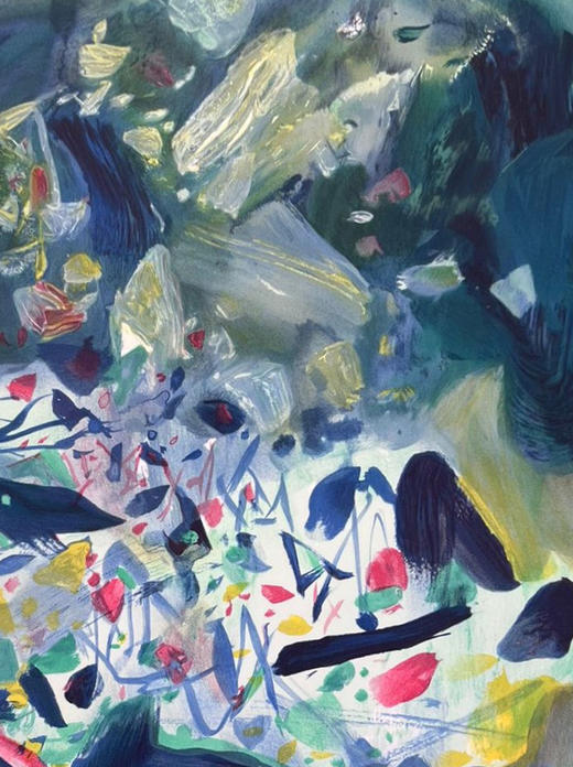 独角鹿西洋古董2005年法国巴黎Frédéric Possot出版艺术大师朱德群亲签限量彩色石版画「构图XX（Composition XX）」 商品图2