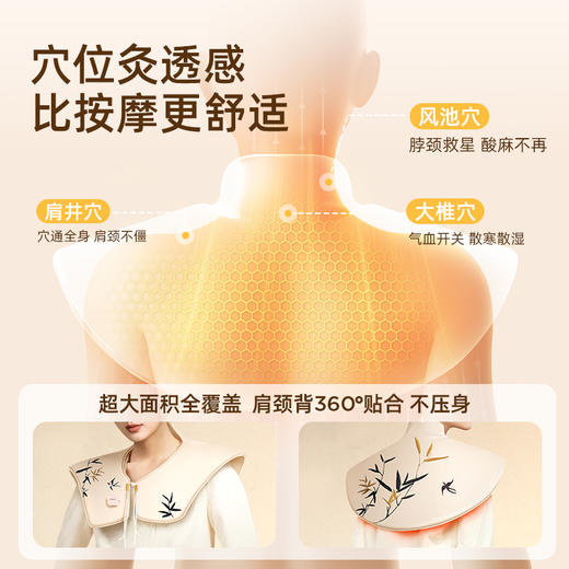 元气达人肩颈热敷包艾灸  无线随身灸 石墨烯可移动披肩 商品图7
