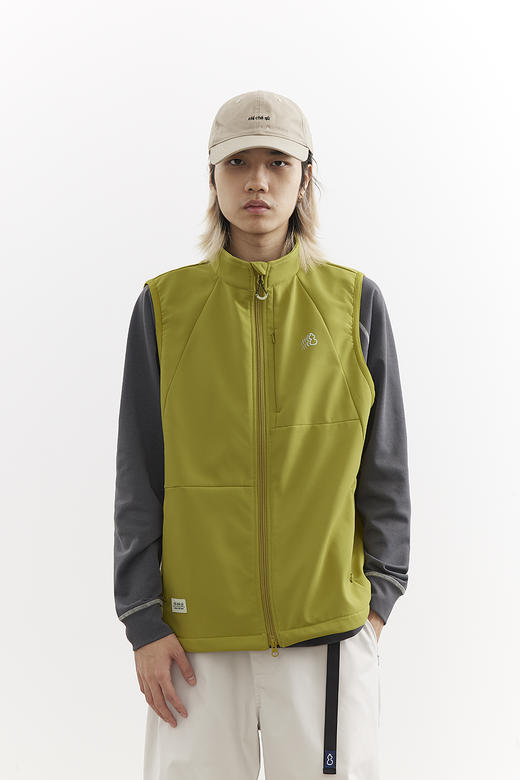 吃茶去chichaqu25秋冬户外三防防风防泼水带绒软壳马甲骑行运动 商品图3