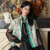 新中式女装改良唐装上衣国风盘扣绿色小雏菊坎肩斗篷式马甲 商品缩略图3