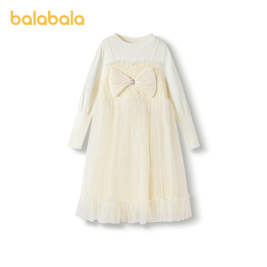【商场同款】巴拉巴拉童装儿童连衣裙女童2025秋冬装新款针织网纱裙 商品图0