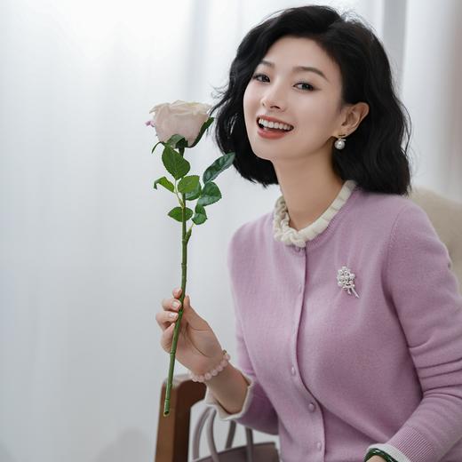 西子/玛奇朵100美丽诺羊毛花边领秋冬长袖针织衫/MSTJ491 商品图0