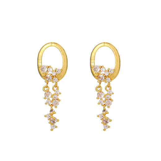 雀说 高级感星辰瀑布流苏耳钉LY-1093 商品图4