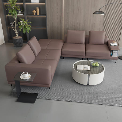 顾家家居整装现代时尚皮/布艺固定沙发KZ.1071(B)(C)长岛 商品图1