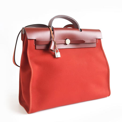 【95新】Hermes爱马仕Herbag红色帆布herbag 39手提单肩包中性款260925HS47 商品图2