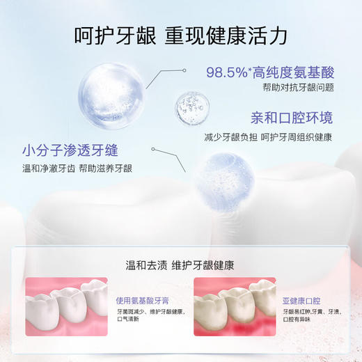 舒客氨基酸流光亮白清新牙膏 亮白清新口气防蛀护龈 6支共760g 商品图2