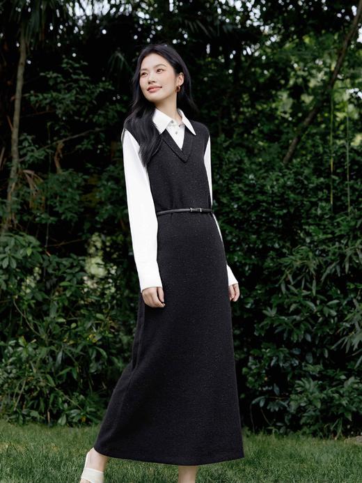 【商场同款】麦檬冬针梭拼接连衣裙5EA293811 商品图0