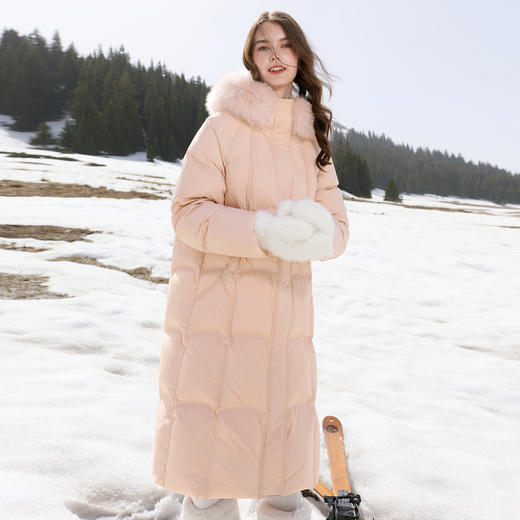 【易打理】三彩2025冬季新款90白鸭绒羽绒服宽松长款被子服M 商品图1