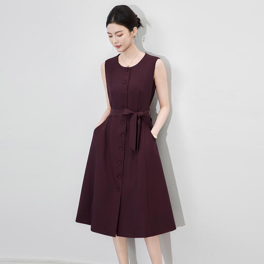 「高货wl」全新升级【铂金会员395/天猫529/差价134】(00226)洛诗琳轻奢通勤无袖背心连衣裙2025秋季收腰显瘦优雅A字裙 商品图0