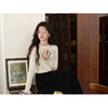 鹿向南「月光织章」长袖杏色针织衫女秋季法式显瘦上衣内搭打底衫 商品缩略图4