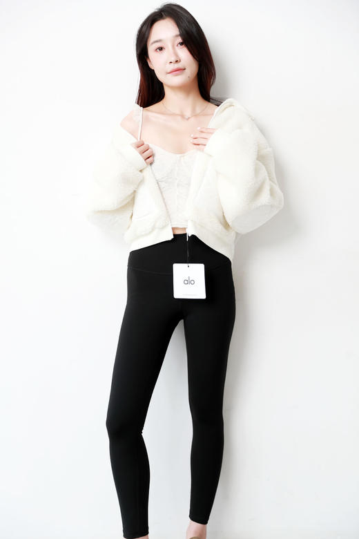 小方标+大翻领，是普拉提羔毛外套。美式复古拉链瑜伽夹克C092958 商品图10