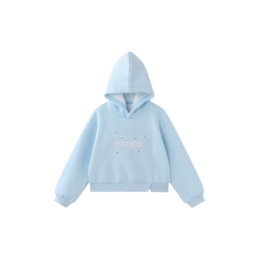 英氏儿童卫衣连帽衫女童纯色绒衫女宝宝休闲秋冬户外运动风上衣 商品图4