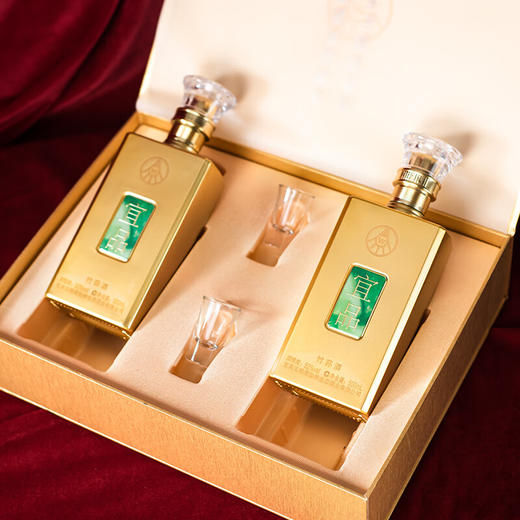 五粮液 岁月鎏金 金镶玉纪念酒 （双瓶礼盒装送酒） 商品图2