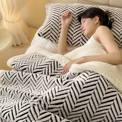 舒棉绒提花双层毛毯-莫尼-外贸新品沙发午休小毯子车载多功能盖毯 商品图2