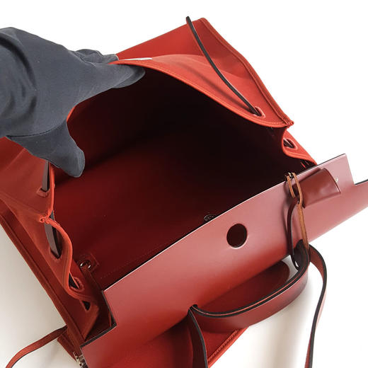 【95新】Hermes爱马仕Herbag红色帆布herbag 39手提单肩包中性款260925HS47 商品图9
