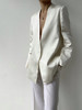 丝所｜S23G026A 惊鸿双排扣丝棉无领西装［ 白 ] 商品缩略图1