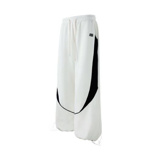 BJHG不计后果阔腿休闲裤男款秋季宽松撞色拼接设计感针织长裤女 商品图3