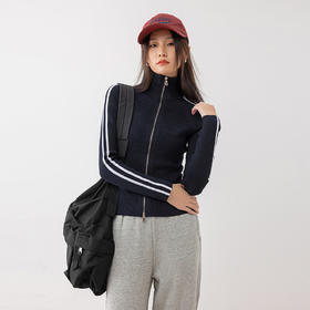 COCO ZONE "学院风 "系列撞色边立领针织开衫ACC2D2988