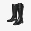 【云粉节】BF楼百思图25冬新款牛皮黑色骑士靴通勤粗跟女大筒围高筒长靴AX892DG5吊牌价1699.现价699 商品缩略图4