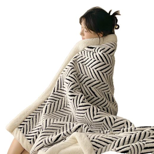 舒棉绒提花双层毛毯-莫尼-外贸新品沙发午休小毯子车载多功能盖毯 商品图4