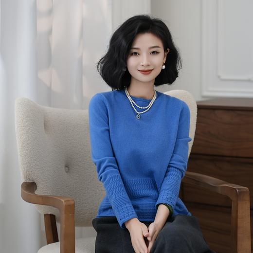 西子/【温柔呼吸】100羊毛进口机器镂空设计感针织上衣/MSBH1739 商品图0