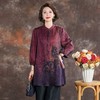 高档复古香云纱上衣女春秋新款中式气质妈妈真丝衬衫中长款 商品缩略图2