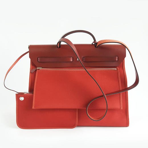 【95新】Hermes爱马仕Herbag红色帆布herbag 39手提单肩包中性款260925HS47 商品图4
