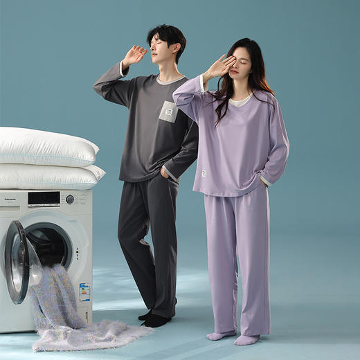【拍2套减25元】【7A抗菌新疆棉】大牌专柜品质秋冬季纯棉情侣睡衣简约家居服套装 商品图9
