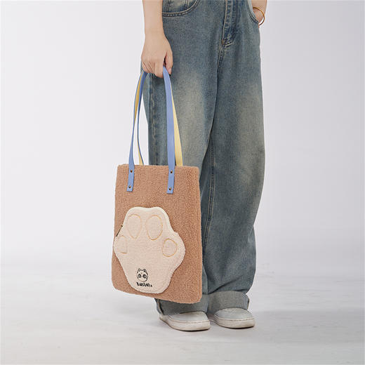 大英博物馆 巴斯特系列 猫爪拼接 羊羔包 托特单肩包 商品图2