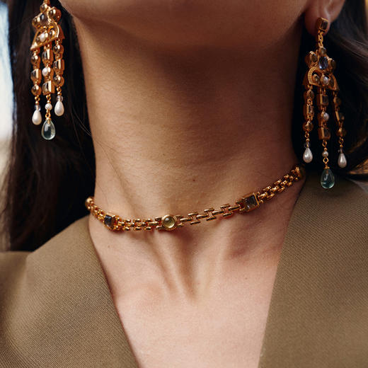 【阿娇-钟欣潼同款】BM大英博物馆限量联名系列 拜占庭琉璃项链套装（耳环+项链） 商品图2