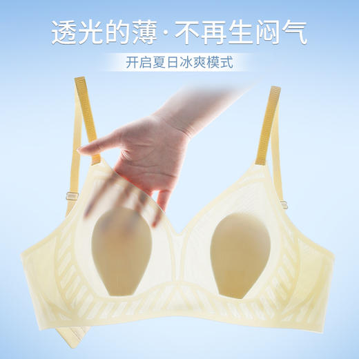【薄如蝉翼还挺拔的兔耳文胸回归了！69元买一送一 】QingFan 夏季凉感一体无钢圈 冰丝速干兔耳朵罩杯 塑形聚拢 轻盈柔软 舒适无痕 凉爽透气 商品图5