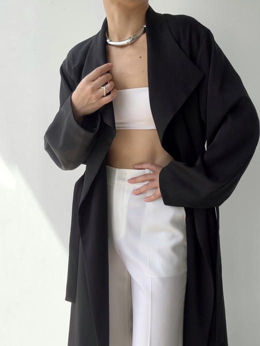 THEHOYAN｜TH2507 NILI黑色风衣 商品图8