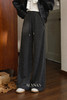 鹿向南「凭栏嗅香」灰色百搭休闲直筒裤秋季新款宽松通勤阔腿裤女 商品缩略图5