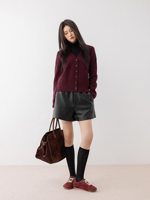 COCO ZONE 时尚V领针织开衫通勤风单排扣上衣CC1D2380 商品图0