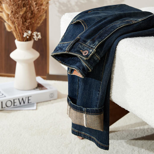 【棉弹香蕉裤】逸阳秋新品显瘦侧缝前移九分镰刀牛仔裤0885 商品图4