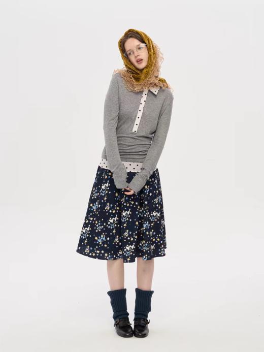 local tag/lt25awk10/波点拼接翻领上衣 商品图3