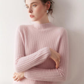 「高货qj」全新升级【铂金会员431/天猫579/差价148】(03033)洛诗琳新款华夫格提花羊绒衫2025秋冬设计感半高领针织毛衫