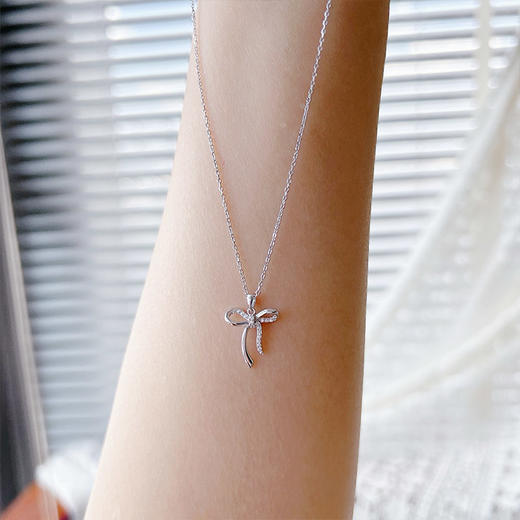 纯银系列 S925蝴蝶结款项链-1件 纪念日百货门店同款162259082 商品图3