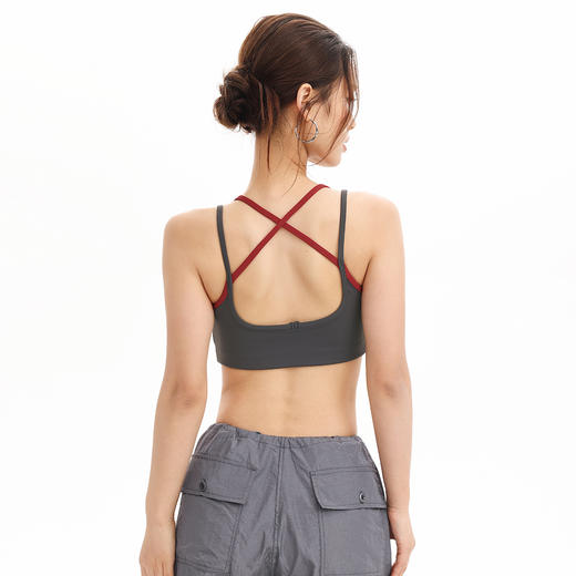 【限时秒】YOGACODE【火树银花系列】撞色双肩带运动内衣女固定杯性感吊带运动背心DWC125622 商品图1