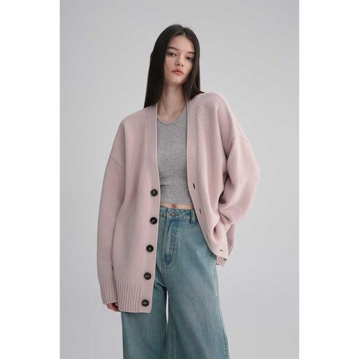 MAISON CECILE 三色|秋冬重磅高克重羊绒羊毛软糯厚实针织大开衫 商品图0