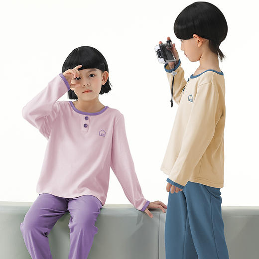 【专柜大牌品质】儿童春秋全棉睡衣 中大童翻领纯棉家居服套装 商品图3