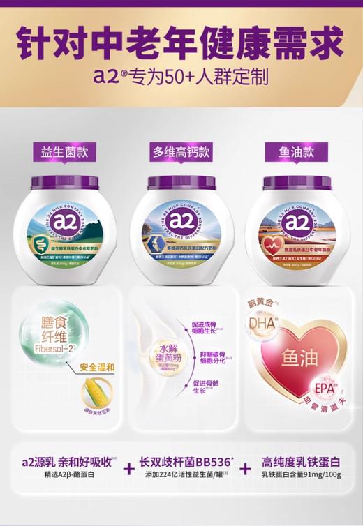 别让孝心等待❗澳洲国民品牌A2中老年奶粉！ 珍稀A2型蛋白质❗乳糖不耐受也能喝 线下一罐208 a2乳铁蛋白中老年奶粉调制乳粉 800g a2是澳洲销量NO.1的牛奶品牌❗澳洲鲜奶中的爱马仕❗ 商品图1
