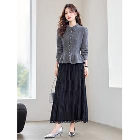 法式软糯针织毛衣半身裙两件套，复古日系设计感两件套HR-618