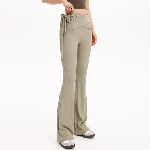 【限时秒】YOGACODE【火树银花系列】云感瑜伽喇叭裤高腰绑带蜜桃提臀运动长裤DWE125676 商品图4