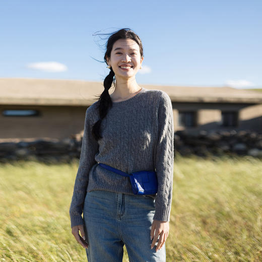 特绽放658朵/多色羊毛绞花圆领套头毛针织衫文艺百搭毛衣秋冬新款 商品图1