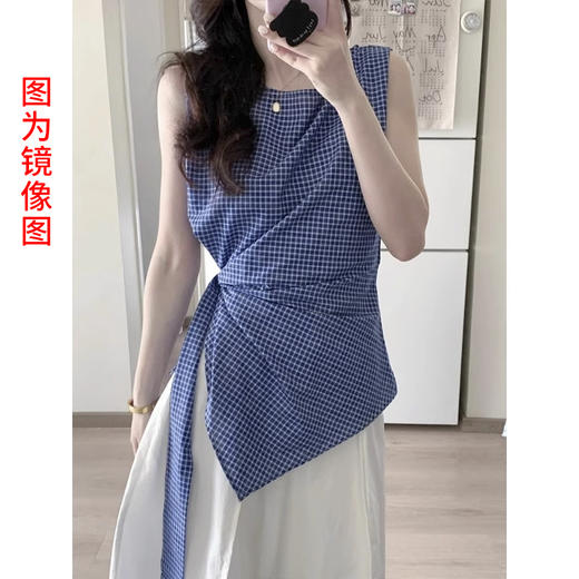 裁缝学苑AS568韩系绑带无袖格子衫纸样衬衫背心小上衣打版裁图纸 商品图1