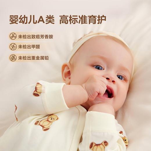 【泰迪熊联名】迷你巴拉婴儿连体衣宝宝爬服透气新生儿衣服 商品图3