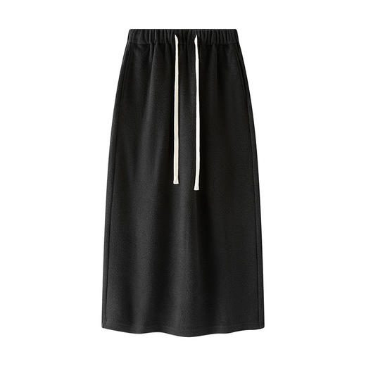 百媚生 羊毛针织半身裙秋冬肌理感高腰显瘦松紧腰休闲直筒裙WS-25602 商品图2