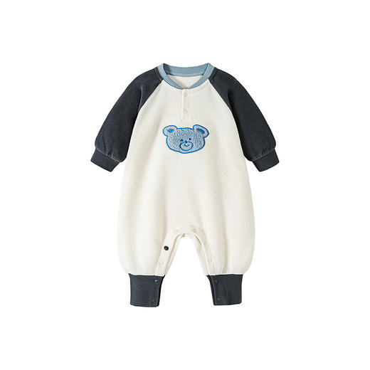 【抗静电】迷你巴拉婴幼儿连体衣摇粒绒可外穿插肩袖宝宝衣服 商品图4